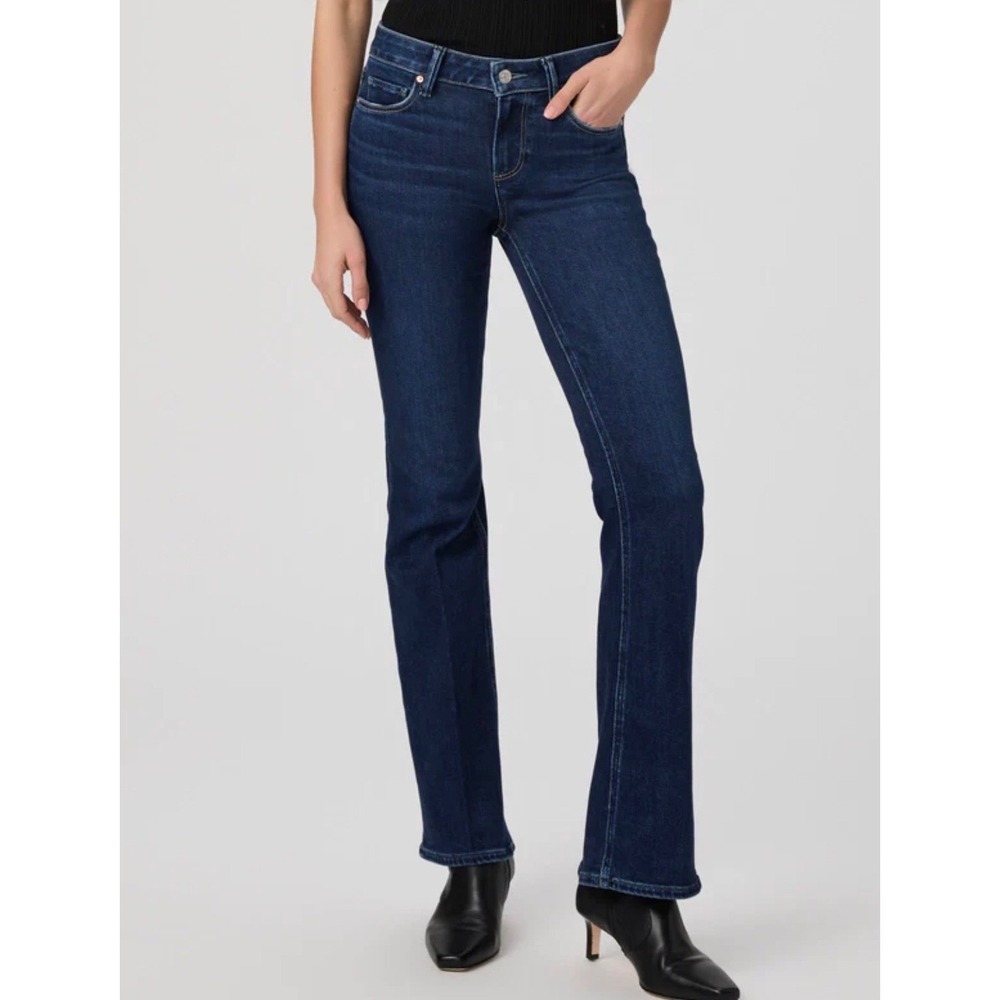 Paige Laurel Canyon Midrise Boot Cut Jeans 28 Bees Knees Dark Wash Stretch NEW!